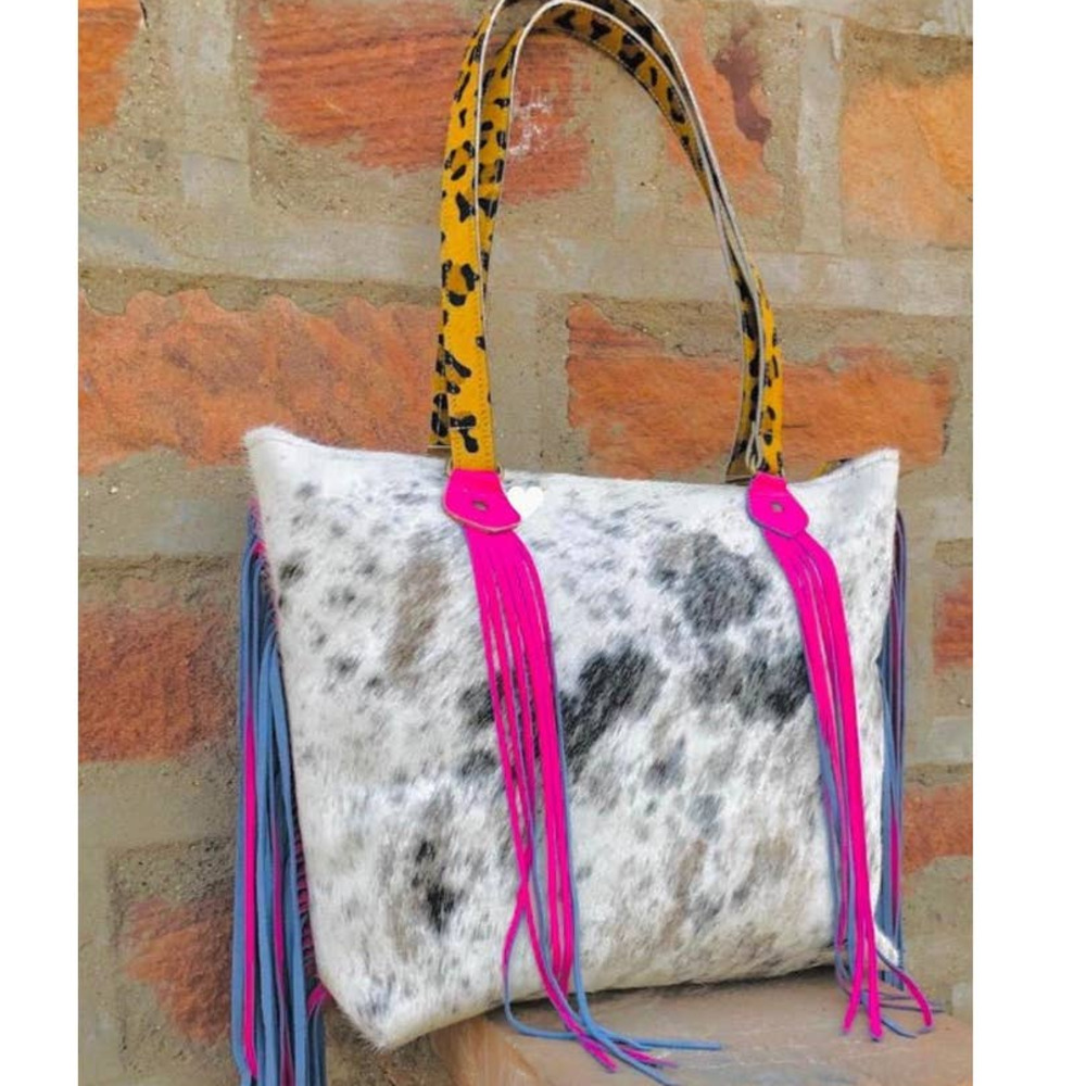 COSMIC COWGIRL OVERNIGHTER HAIRON LEATHER BAG